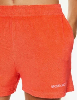 Logo-embroidered Mid-rise Cotton-terry Shorts -Whistles Shop R04205037 CERISE ALT04