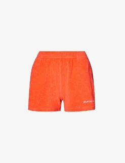 Logo-embroidered Mid-rise Cotton-terry Shorts