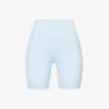 Logo-patch High-rise Stretch-woven Biker Shorts -Whistles Shop R04205108 BABYBLUEWHITE M