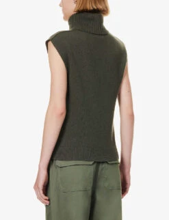 ME AND EM Turtle-neck Wool And Cashmere-blend Vest -Whistles Shop R04205690 INTENSEOLIVE ALT03