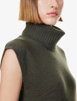 ME AND EM Turtle-neck Wool And Cashmere-blend Vest -Whistles Shop R04205690 INTENSEOLIVE ALT04